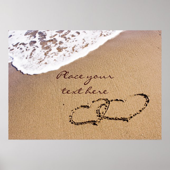 Poster Dois Corações Na Areia (Frente)