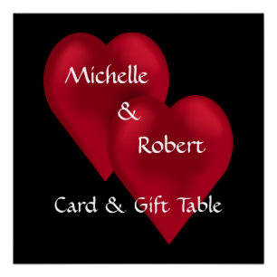 Póster Dois Corações Um Mesa de Poster de Presente de A