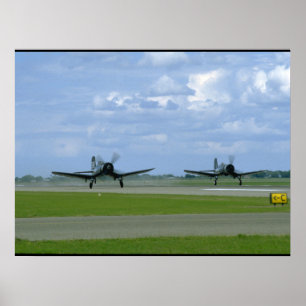Poster Dois Corsairs F4U Landing_WWII Landing