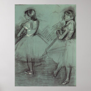 Poster Dois Dançarinos de Edgar Degas, Arte Balé Vintage