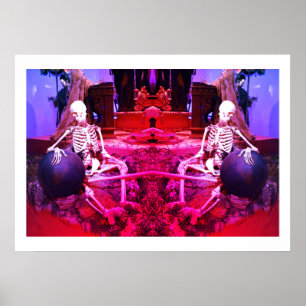 Poster Dois esqueletos assustadores arte