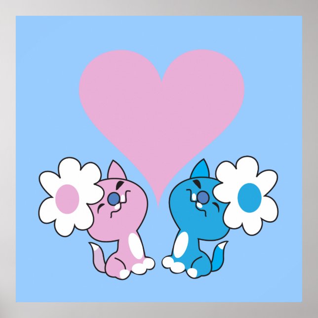 Póster Dois gatinhos apaixonados (Frente)