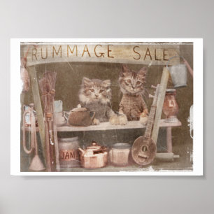 Poster Dois gatinhos que têm Rummage a venda