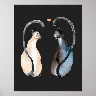 Poster Dois Gatos Apaixonados