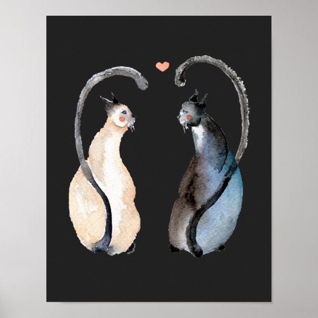 Poster Dois Gatos Apaixonados (Frente)