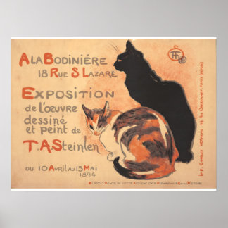 Poster Dois Gatos Cartaz Art Nouveau Francês T.A. Steinle