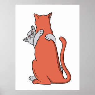 Poster Dois Gatos Embrçam a Amizade