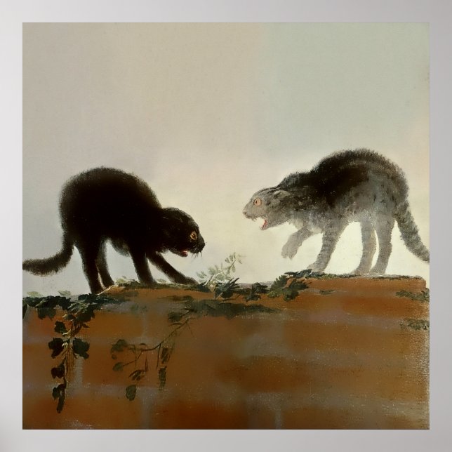 Poster “Dois Gatos Lutando” por Francisco Goya (Frente)