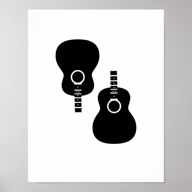 Póster dois guitarras acústicos decor (Frente)
