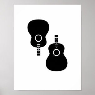 Póster dois guitarras acústicos decoram