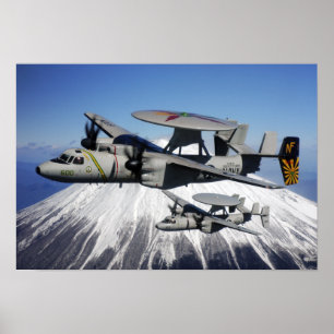 Poster Dois Hawkeyes E-2C fazem um voo