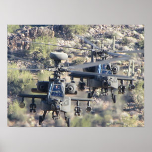 Poster Dois helicópteros de AH-64 Apache