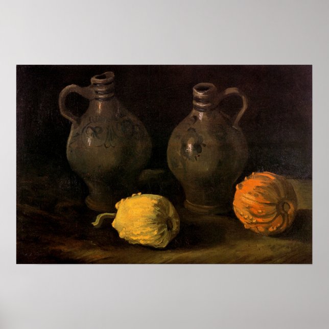 Poster Dois Jars e Dois Pumpkins por Vincent van Gogh (Frente)