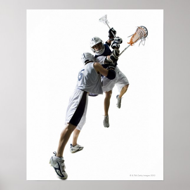 Póster Dois jovens jogando lacrosse 2 (Frente)