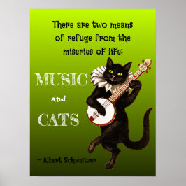 Poster Dois Meios de Refúgio Música Gatos Schweitzer