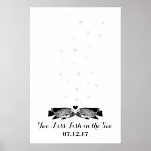 Poster Dois Menos Peixes no Livro de Visitas Thumbprint d