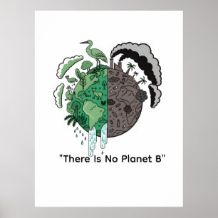 Poster Dois Mundos Eco Terra Conscientização sobre Sust