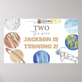 Poster Dois Para a Lua | Decoração de Aniversário de 2 an