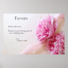 Poster Dois peões cor-de-rosa sinal de favores