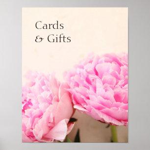 Poster Dois peonies de cartas cor-de-rosa