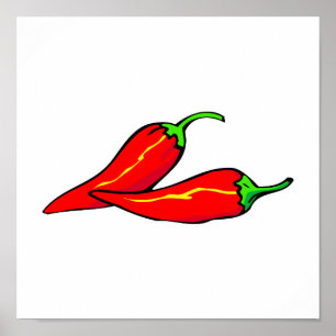 Poster Dois Peppers Red Chili ao Lado