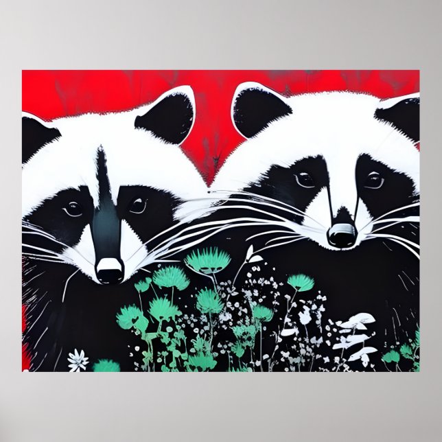Poster Dois Raccoons (Frente)