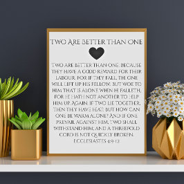 Poster Dois são Melhores que Um Eclesiastes 4:9 Casamento