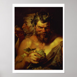 Póster Dois Satyrs (óleo no painel)