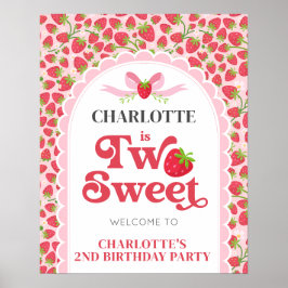 Poster Dois segundo aniversário de Morango Doce 16x20 Bem