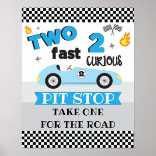 Poster Dois Sinais Rápidos de Aniversário do Racecar