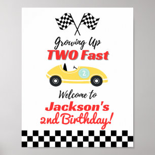 Poster Dois Sinal de Boas-vindas de Aniversário Rápido Po