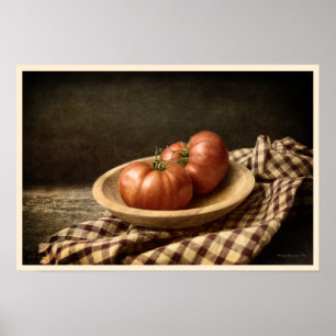 Póster Dois tomates vermelhos em uma bacia