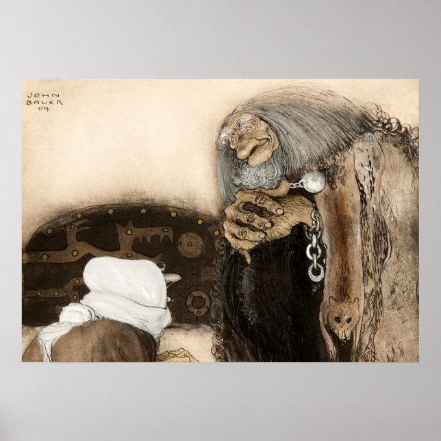 Poster Dois Troll, 1909, por John Bauer (Frente)