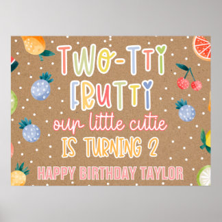 Poster Dois-tti Frutti- 2º Aniversário Tema Frutas