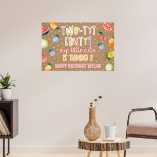 Poster Dois-tti Frutti Fruta Segundo Aniversário Papel Kr