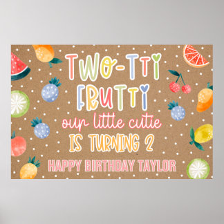 Poster Dois-tti Frutti Fruta Segundo Aniversário Papel Kr