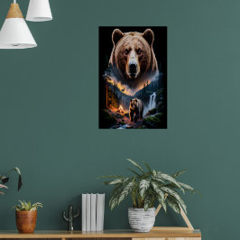 Poster Dois ursos na floresta escura 5