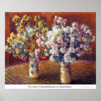 Poster Dois vasos do crisântemo por Claude Monet