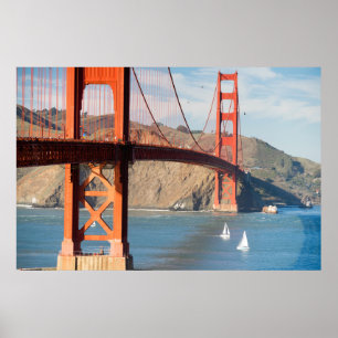 Póster Dois veleiros golden gate bridge San Francisco Bay