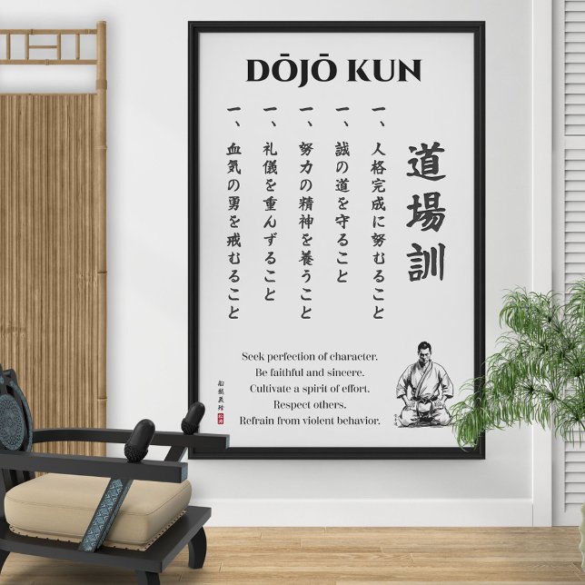 Poster Dojo Kun – Os Cinco Preceitos do Caratê (Criador carregado)