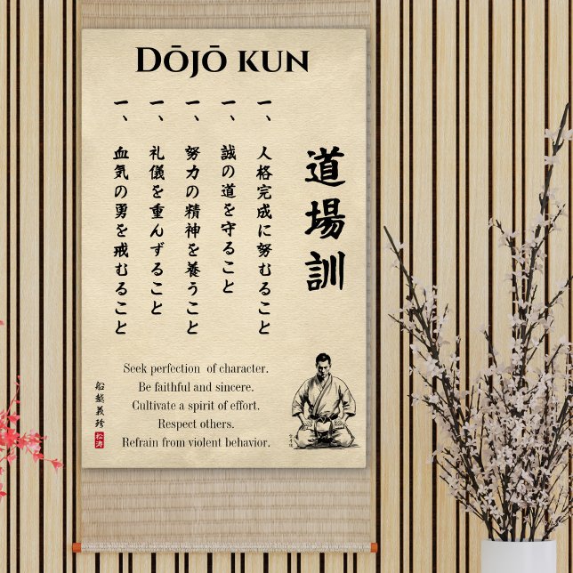 Poster Dojo Kun – The Five Precepts of Karate (Criador carregado)