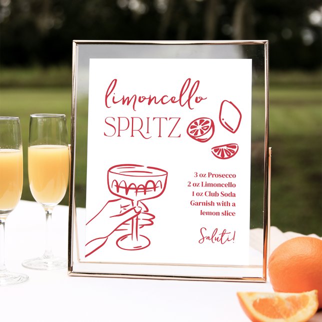 Poster Dolce Vita Italiano Limoncello Spritz - Sinal de B (Criador carregado)