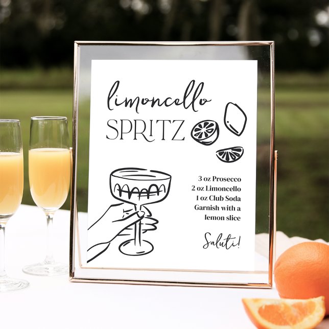 Poster Dolce Vita Italiano Limoncello Spritz - Sinal de B (Criador carregado)