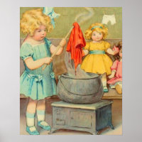 Dolly Laundry Girl Vintage Brincando Bonecas