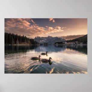 Poster Dolomites de Misurina do lago, Italia