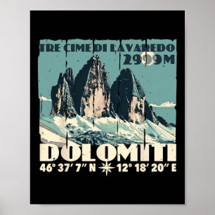 Poster Dolomites Itália Tre Cime Di Lavaredo Drei Zinnen 
