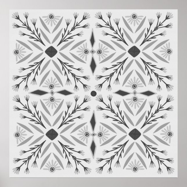 Poster Dolores Botanical Azulejo - Arte Padrão (Frente)