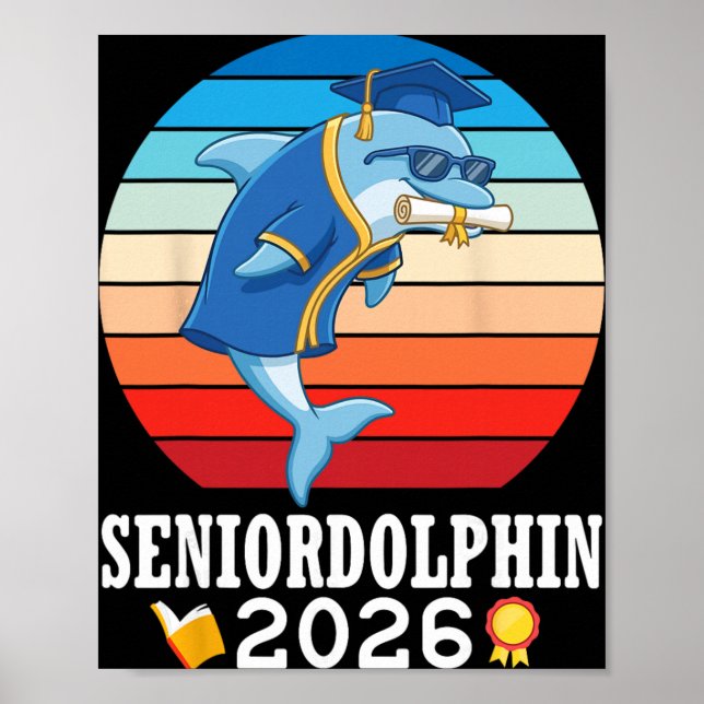 Poster Dolphin Sênior 2026 Turma de Formatura com Diploma (Frente)