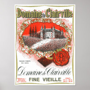 Póster Domaine De Clairville Wine LabelEurope