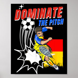 Poster Dominar O Campo Jogador De Futebol Ação Alemanha F